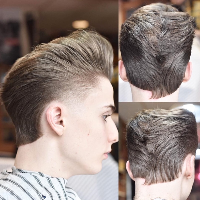 Kiểu tóc nam đẹp Taper + Ducktail + Asymetrical Hairline